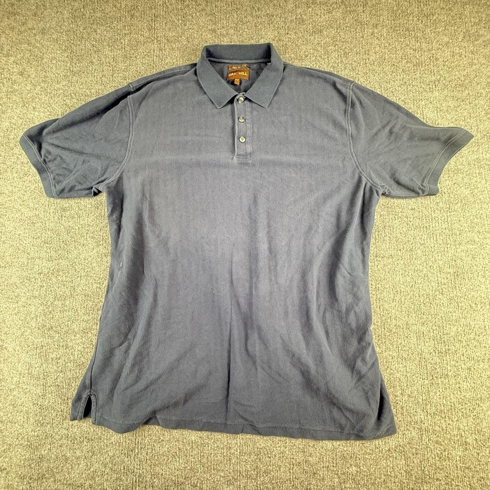 Oak Hill Polo Shirt Mens 3XLT Blue Dry Action Knit Geometric Big Tall Casual